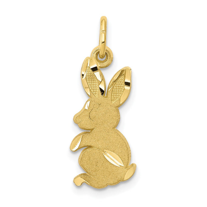 Million Charms 10K Yellow Gold Themed Baby Bunny Charm