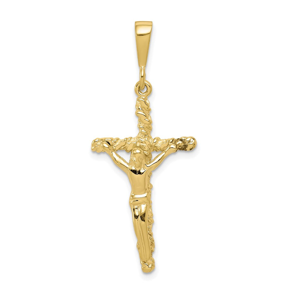 Million Charms 10K Yellow Gold Themed Solid Polished Relgious Crucifix Pendant