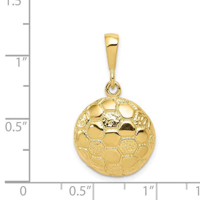 Million Charms 10K Yellow Gold Themed Sports Soccer Ball Charm
