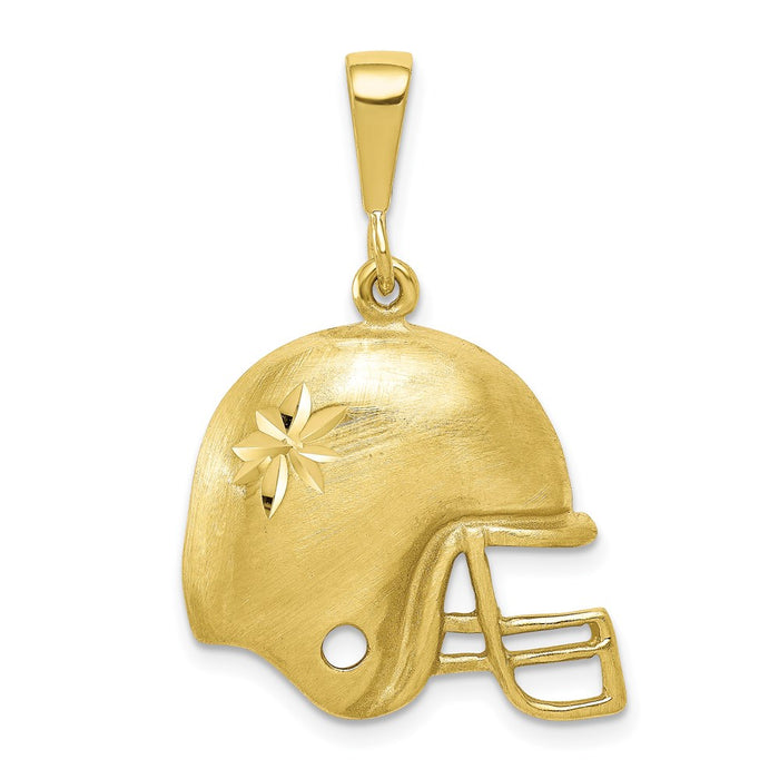 Million Charms 10K Yellow Gold Themed Sports Football Helmet Charm