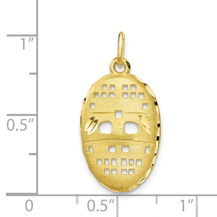 Million Charms 10K Yellow Gold Themed Sports Hockey Mask Charm