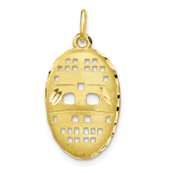 Million Charms 10K Yellow Gold Themed Sports Hockey Mask Charm