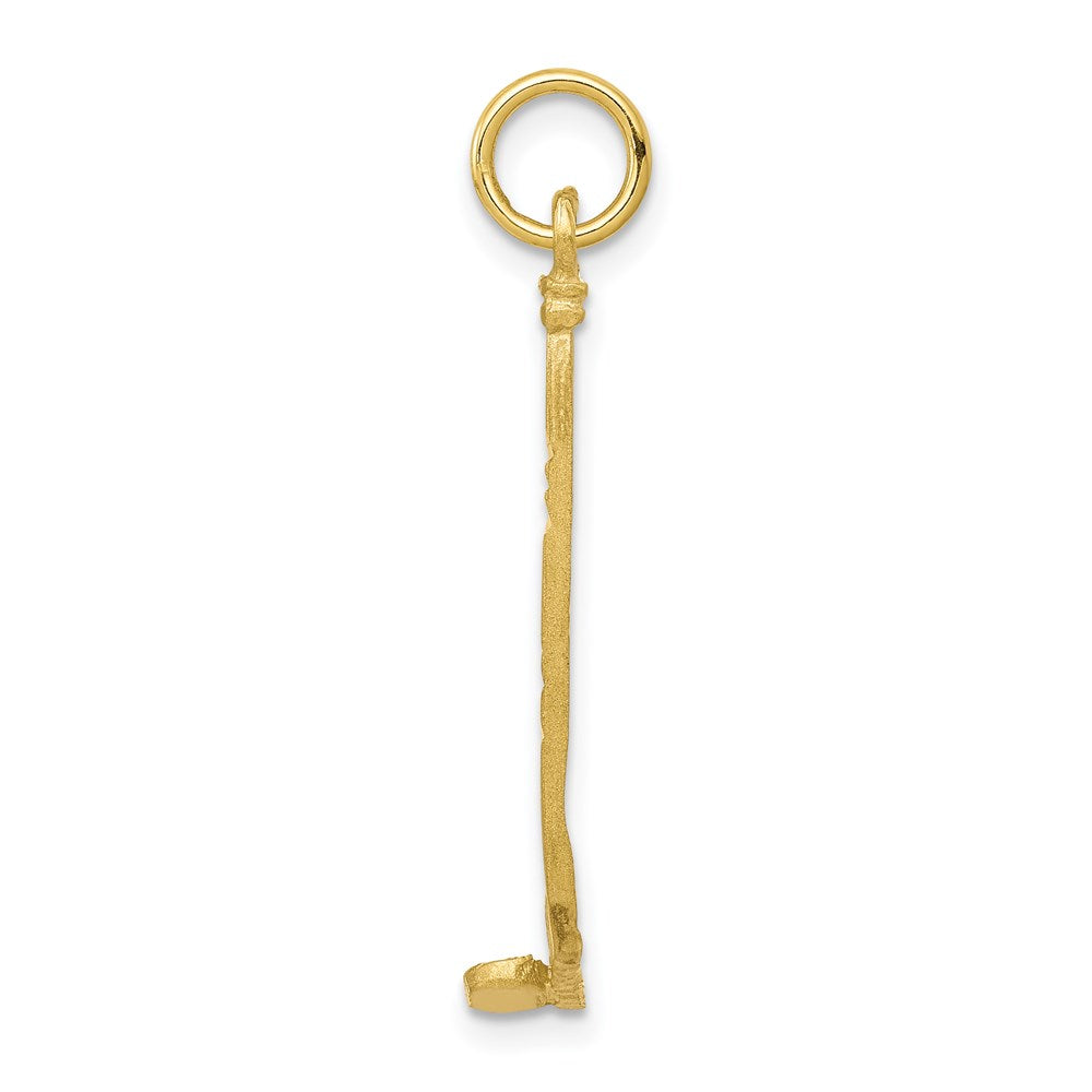 Million Charms 10K Yellow Gold Themed Sports Hockey Stick Charm