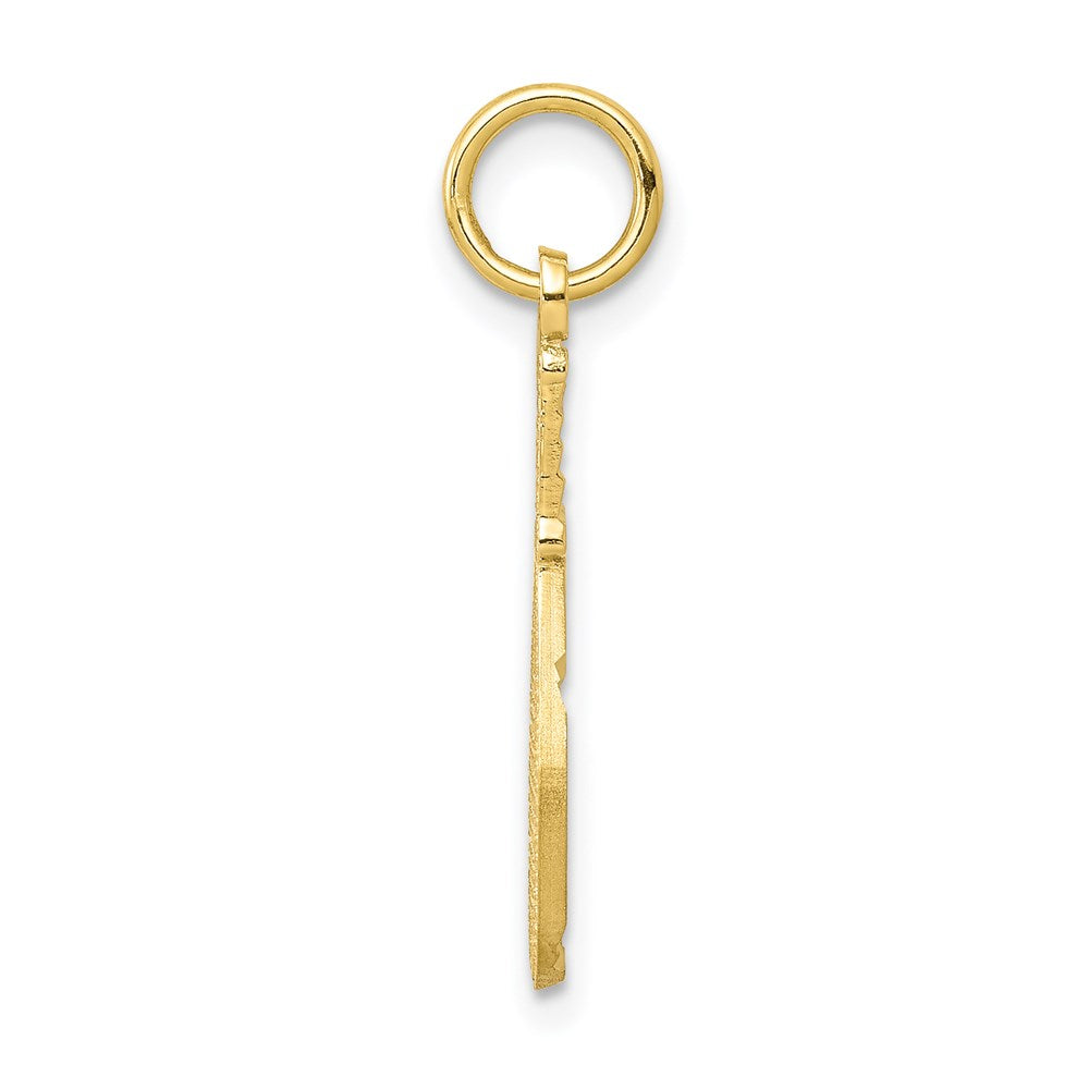 Million Charms 10K Yellow Gold Themed Solid Racquetball Racquet Charm