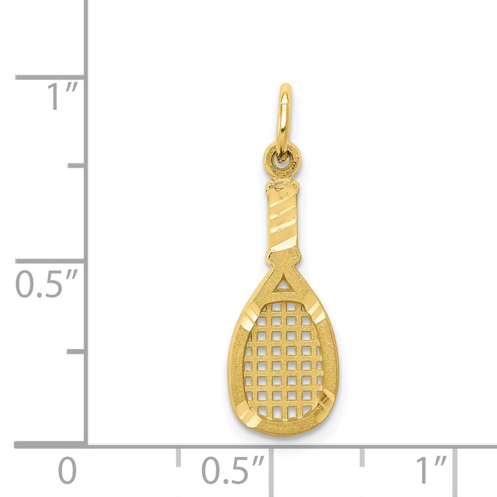 Million Charms 10K Yellow Gold Themed Solid Racquetball Racquet Charm
