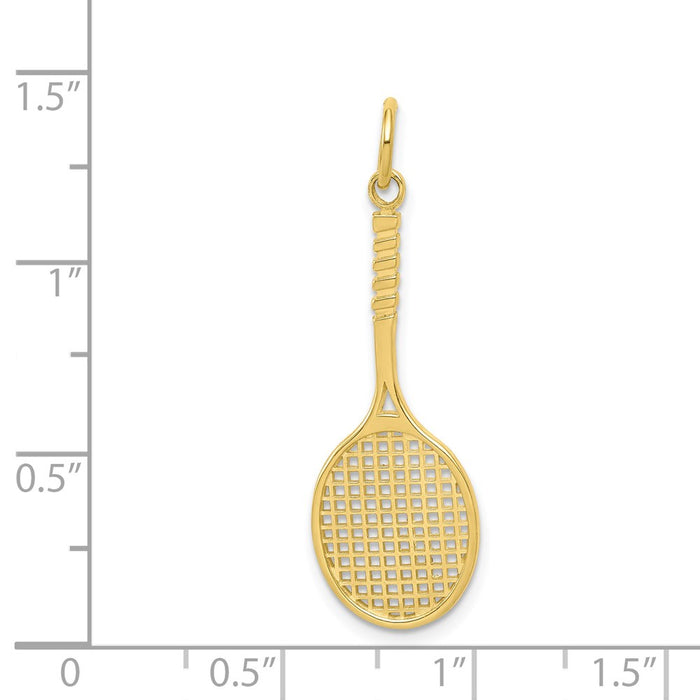 Million Charms 10K Yellow Gold Themed Sports Tennis Racquet Charm