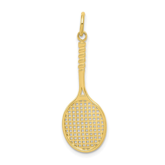 Million Charms 10K Yellow Gold Themed Sports Tennis Racquet Charm