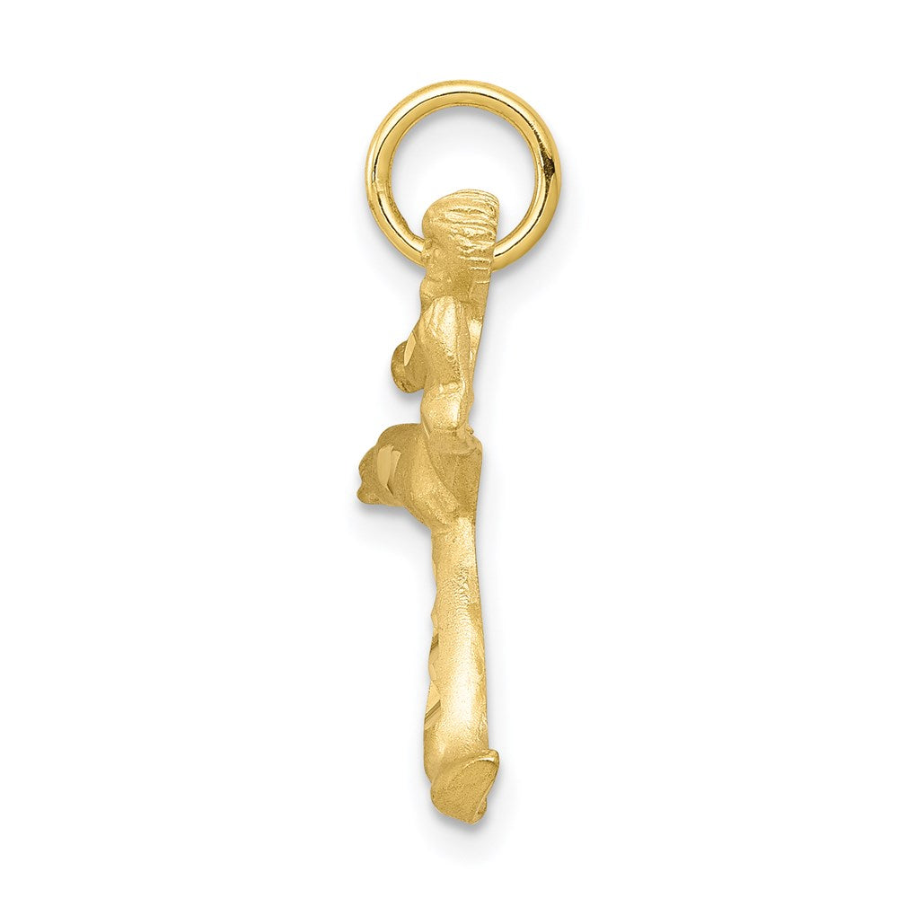 Million Charms 10K Yellow Gold Themed Solid Karate Person Charm