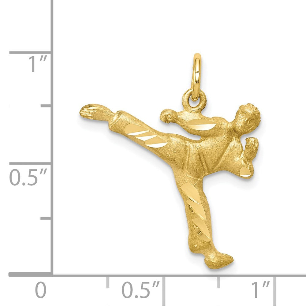 Million Charms 10K Yellow Gold Themed Solid Karate Person Charm
