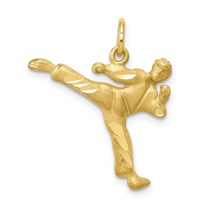 Million Charms 10K Yellow Gold Themed Solid Karate Person Charm