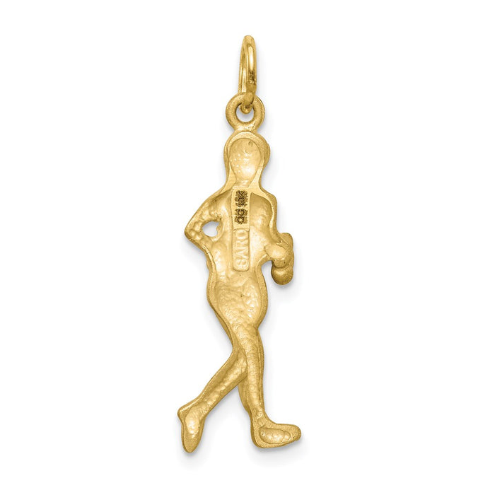 Million Charms 10K Yellow Gold Themed Solid Sports Runner Charm