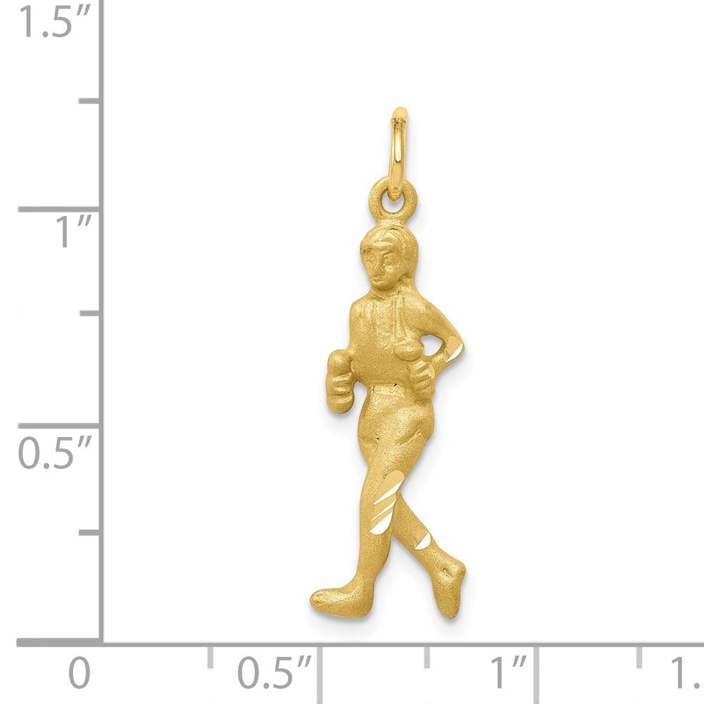 Million Charms 10K Yellow Gold Themed Solid Sports Runner Charm