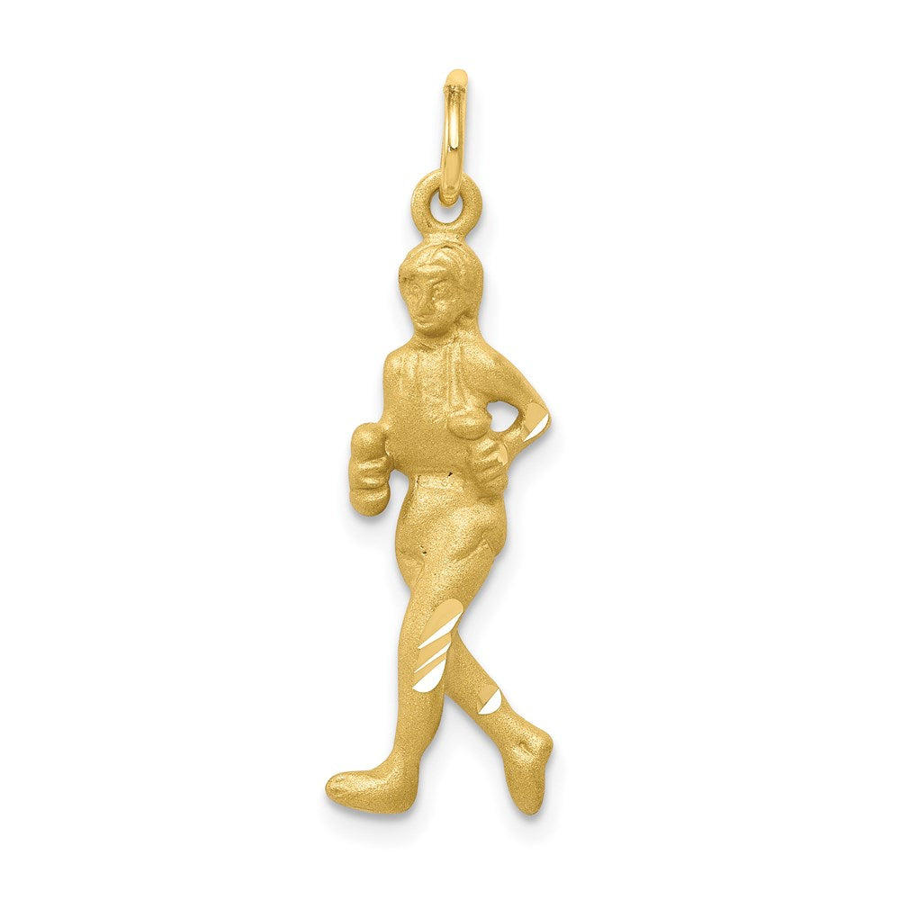 Million Charms 10K Yellow Gold Themed Solid Sports Runner Charm