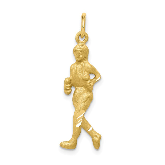 Million Charms 10K Yellow Gold Themed Solid Sports Runner Charm