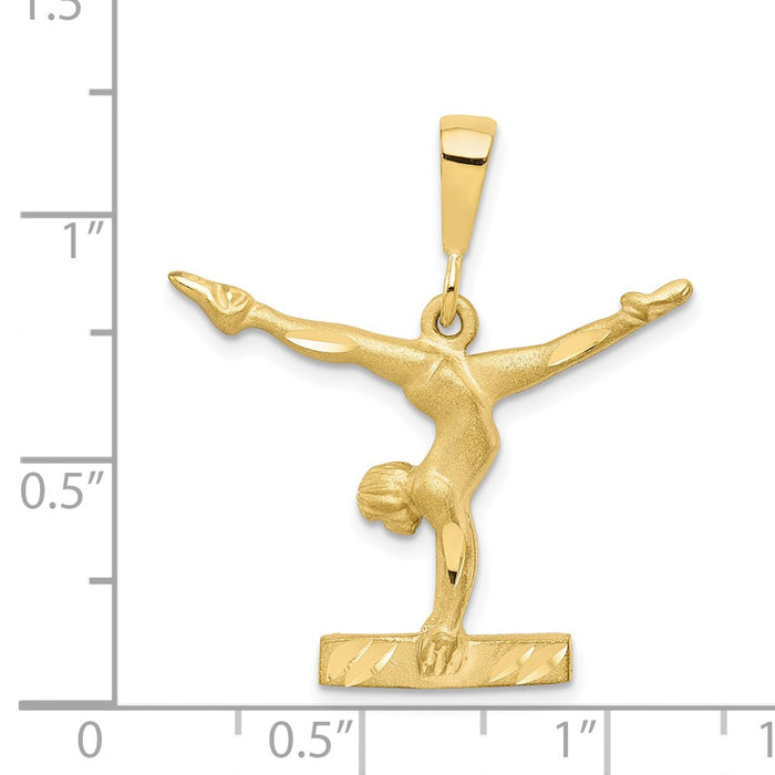 Million Charms 10K Yellow Gold Themed Solid Gymnast Charm
