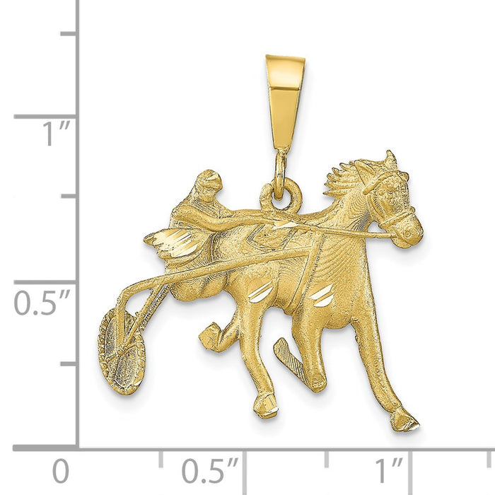 Million Charms 10K Yellow Gold Themed Horse Racing Charm