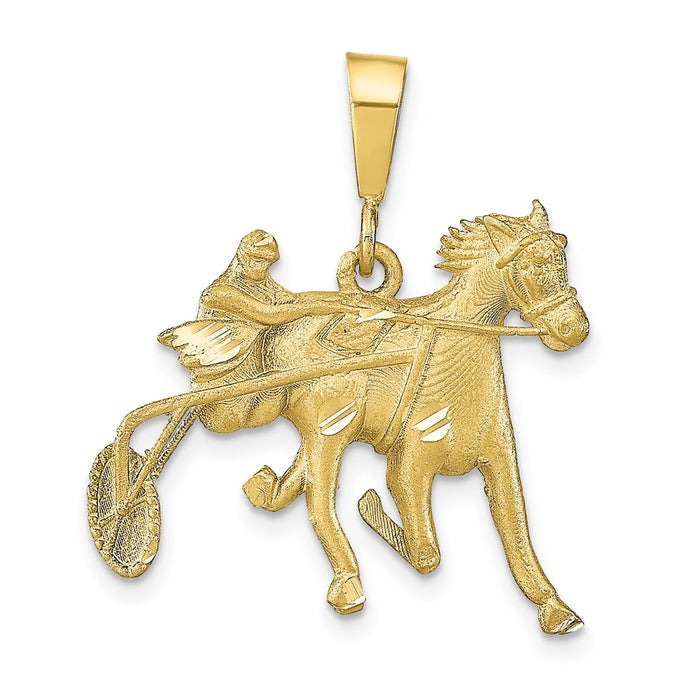 Million Charms 10K Yellow Gold Themed Horse Racing Charm