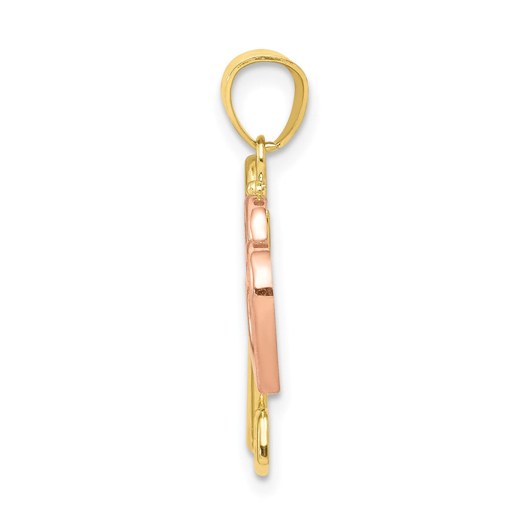 Million Charms 10K Two-Tone Heart & Key Charm