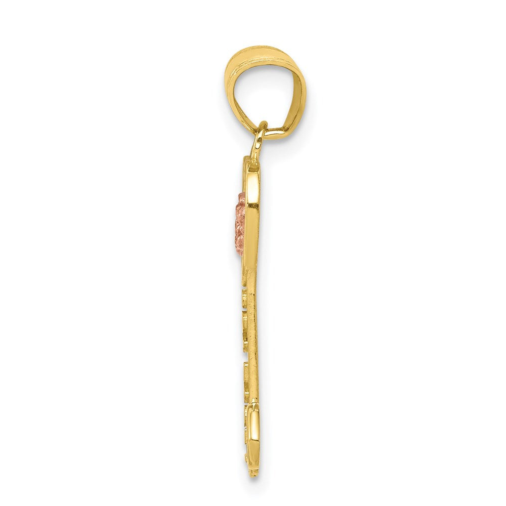 Million Charms 10K Two-Tone I Love You Key Charm