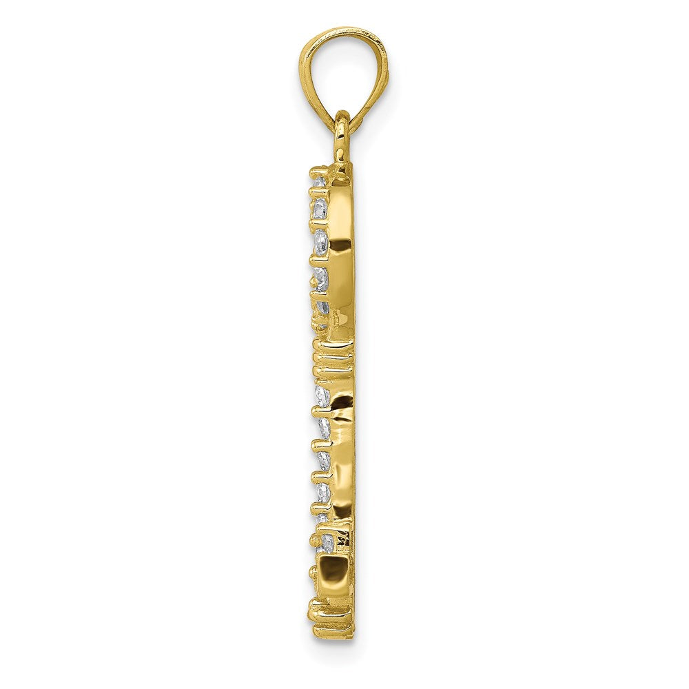 Million Charms 10K Yellow Gold Themed (Cubic Zirconia) CZ Key Pendant