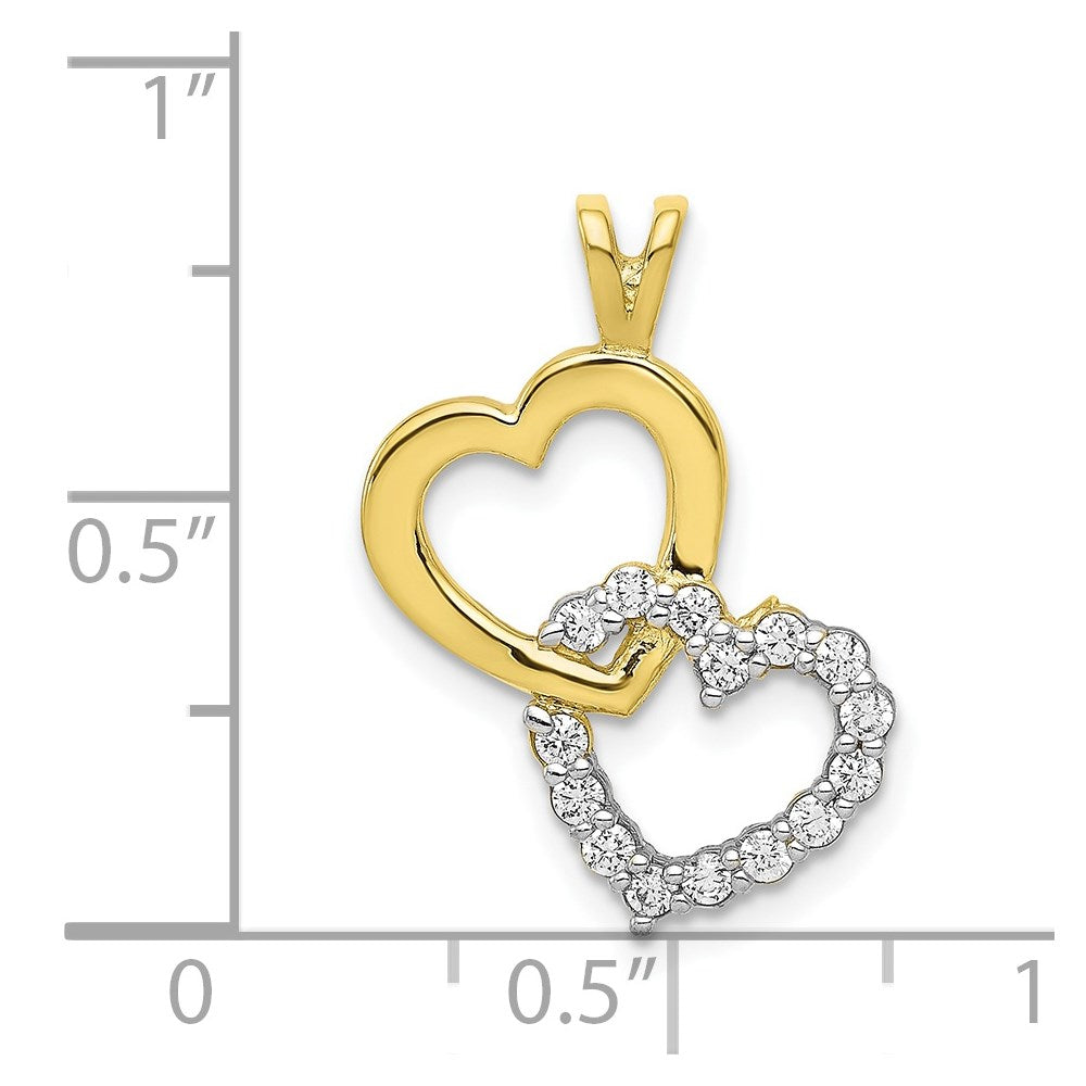 Million Charms 10K Yellow Gold Themed (Cubic Zirconia) CZ Heart Pendant