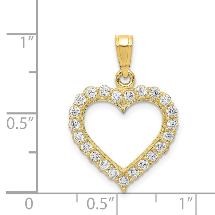 Million Charms 10K Yellow Gold Themed (Cubic Zirconia) CZ Heart Pendant