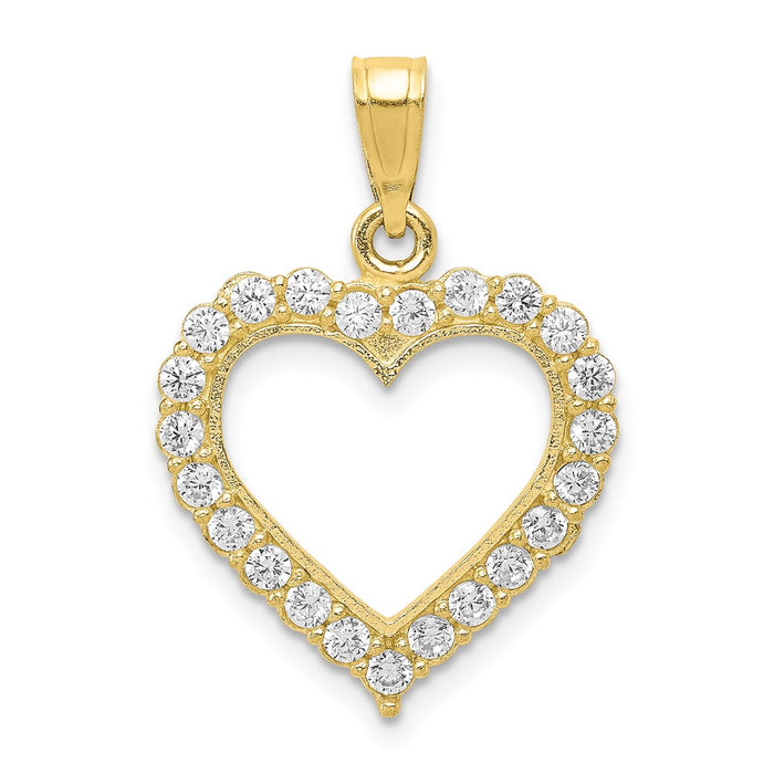 Million Charms 10K Yellow Gold Themed (Cubic Zirconia) CZ Heart Pendant