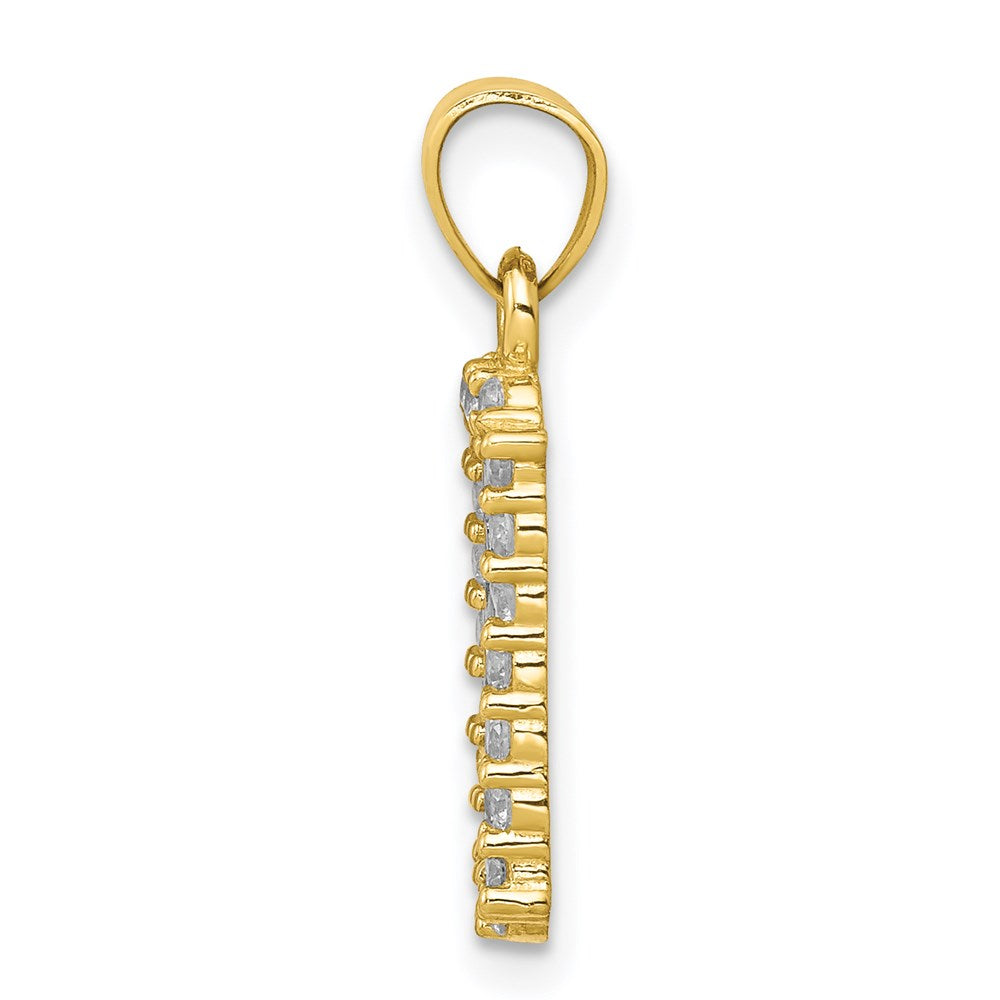 Million Charms 10K Yellow Gold Themed & Rhodium-plated (Cubic Zirconia) CZ I Love You Charm