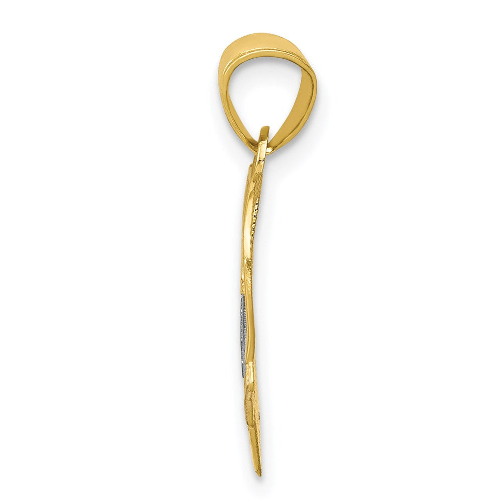 Million Charms 10K Yellow Gold Themed, Rhodium-plated #1 Wife Heart Charm