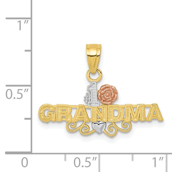 Million Charms 10K Two-Tone & White Rhodium-plated #1 Grandma Charm
