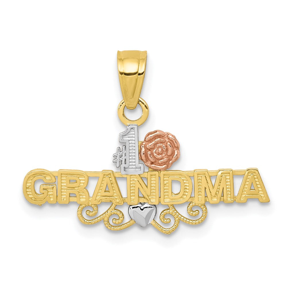 Million Charms 10K Two-Tone & White Rhodium-plated #1 Grandma Charm