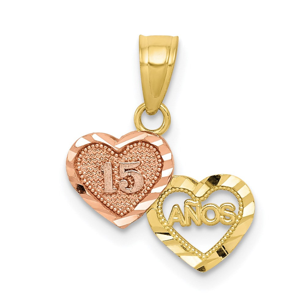 Million Charms 10K Two-Tone Small Sweet 15 Birthday Anniversary Charm
