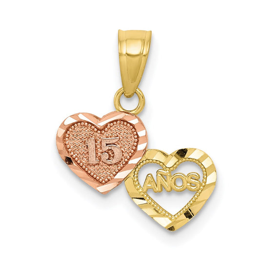 Million Charms 10K Two-Tone Small Sweet 15 Birthday Anniversary Charm