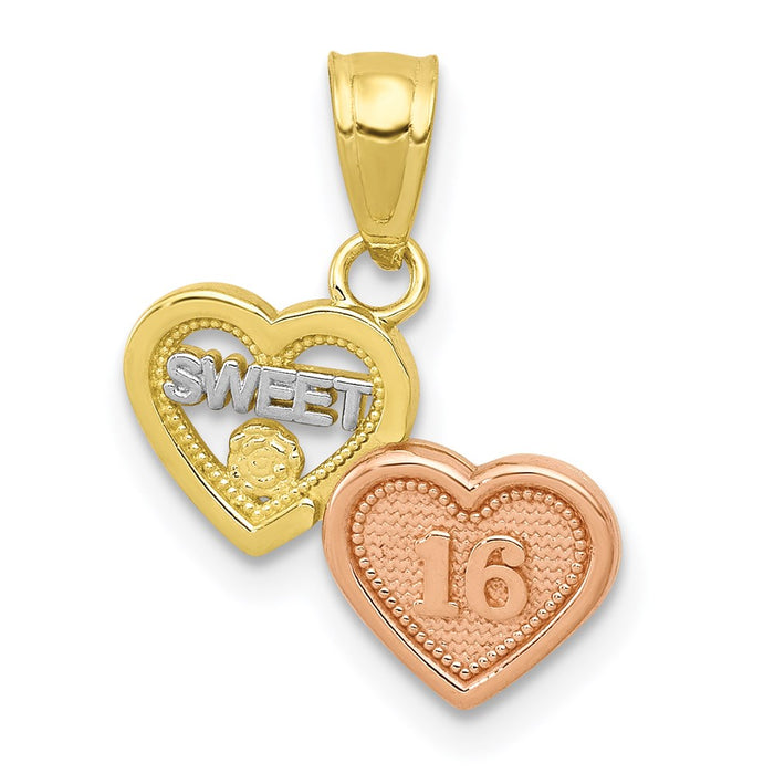 Million Charms 10K Two-Tone & White Rhodium-plated Small Sweet 16 Birthday Charm