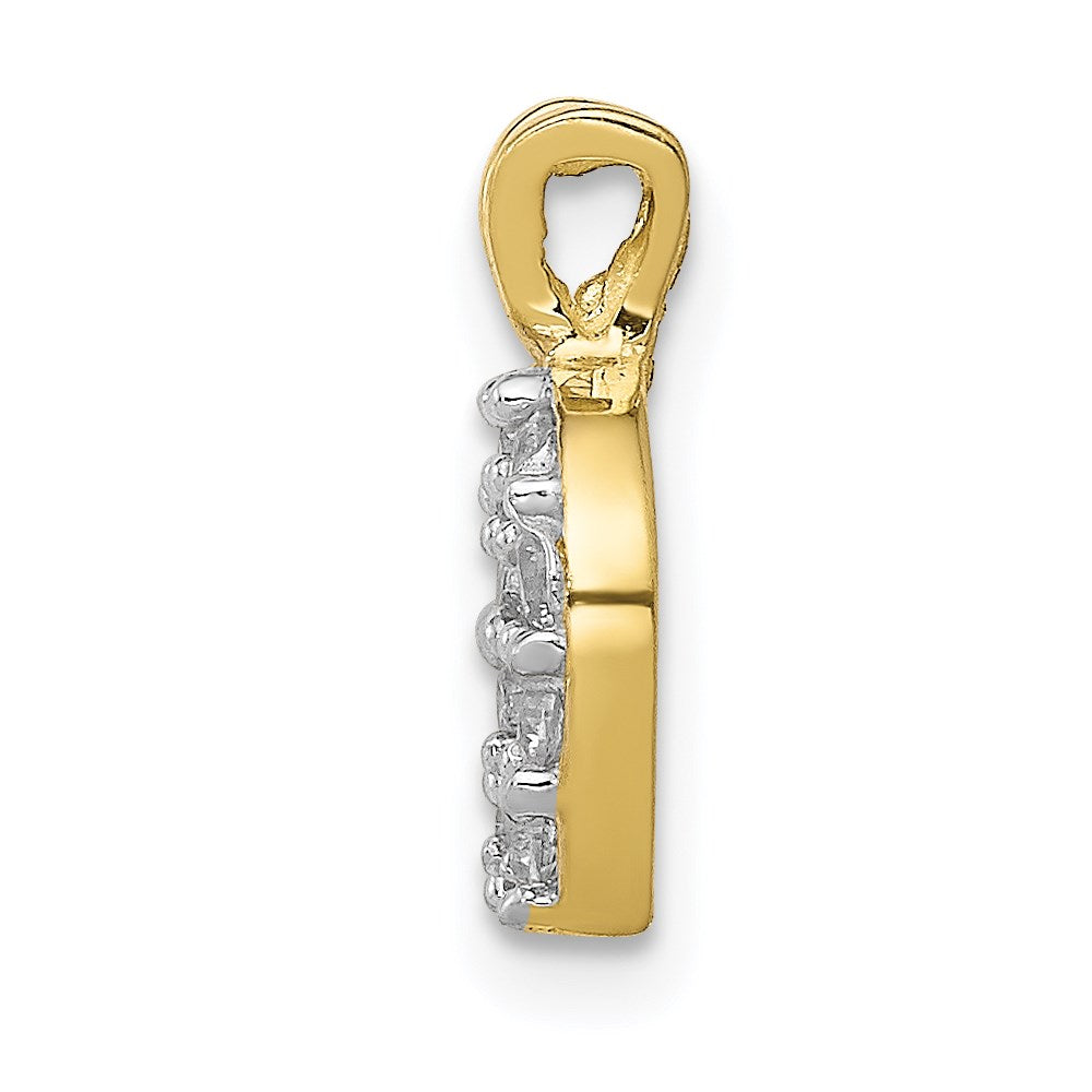 Million Charms 10K Yellow Gold Themed Small (Cubic Zirconia) CZ Horseshoe Charm