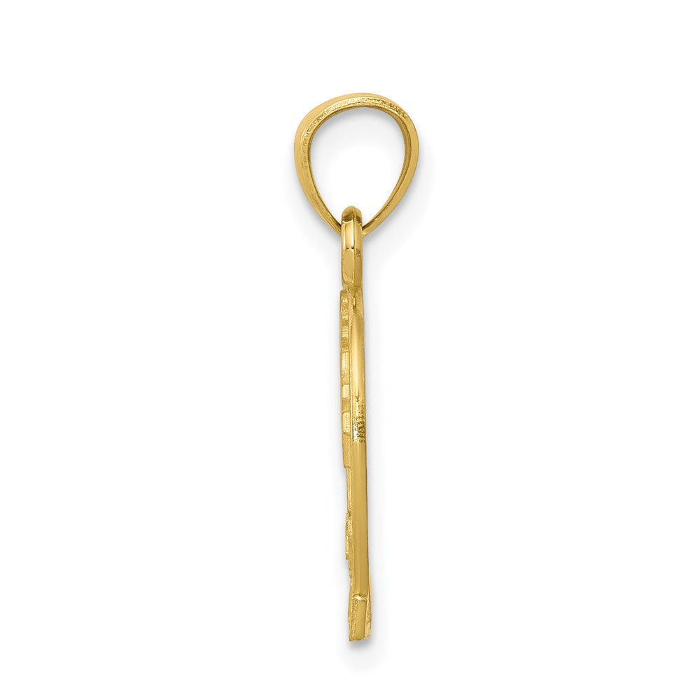 Million Charms 10K Yellow Gold Themed Good Luck Horseshoe With Horse Charm