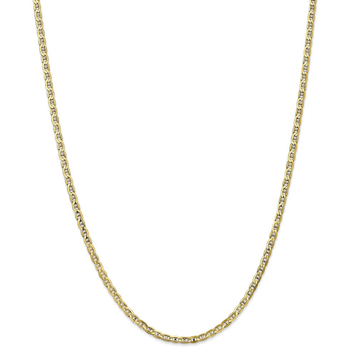Million Charms 10k Yellow Gold, Necklace Chain, 3mm Concave Anchor Chain, Chain Length: 20 inches