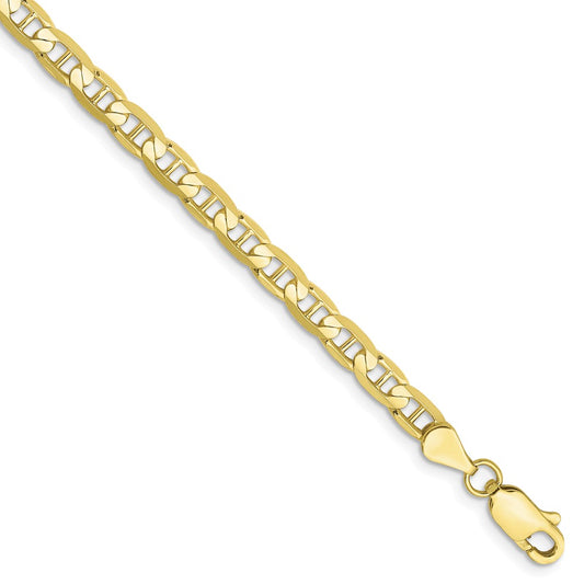 Million Charms 10k Yellow Gold 3.75mm Concave Anchor Chain, Chain Length: 8 inches