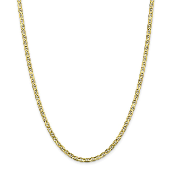 Million Charms 10k Yellow Gold, Necklace Chain, 3.75mm Concave Anchor Chain, Chain Length: 20 inches