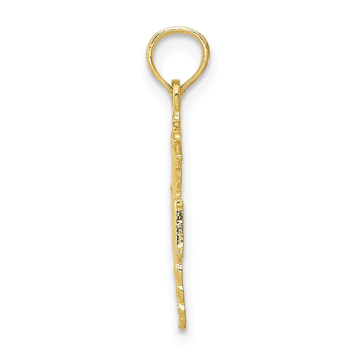 Million Charms 10K Yellow Gold Themed RN (Registered Nurse) & Caduceus Pendant