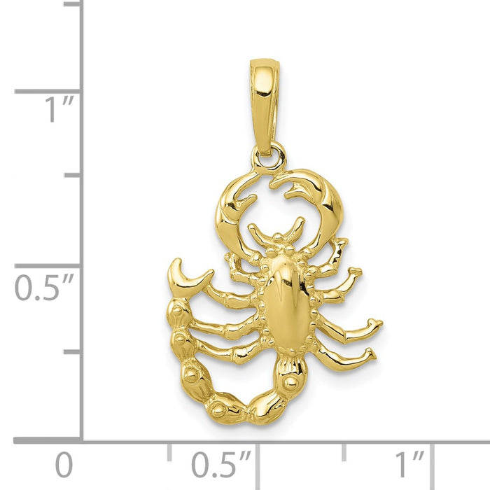 Million Charms 10K Yellow Gold Themed Scorpion Pendant