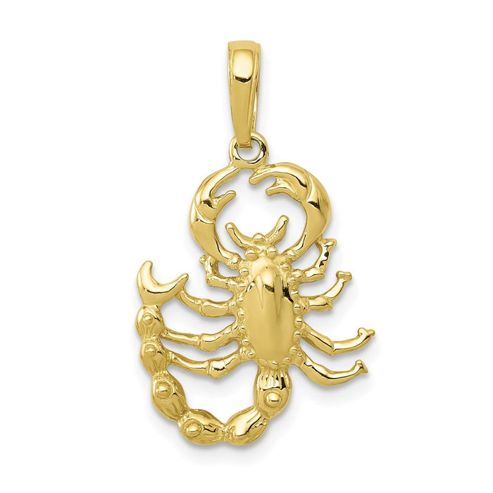 Million Charms 10K Yellow Gold Themed Scorpion Pendant