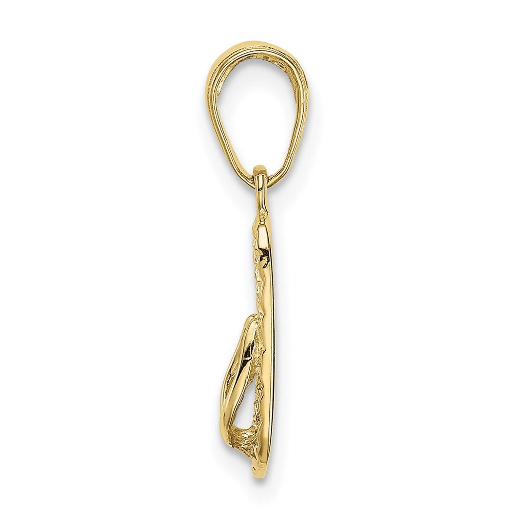 Million Charms 10K Yellow Gold Themed 3-D Hawaii Flip-Flop Pendant