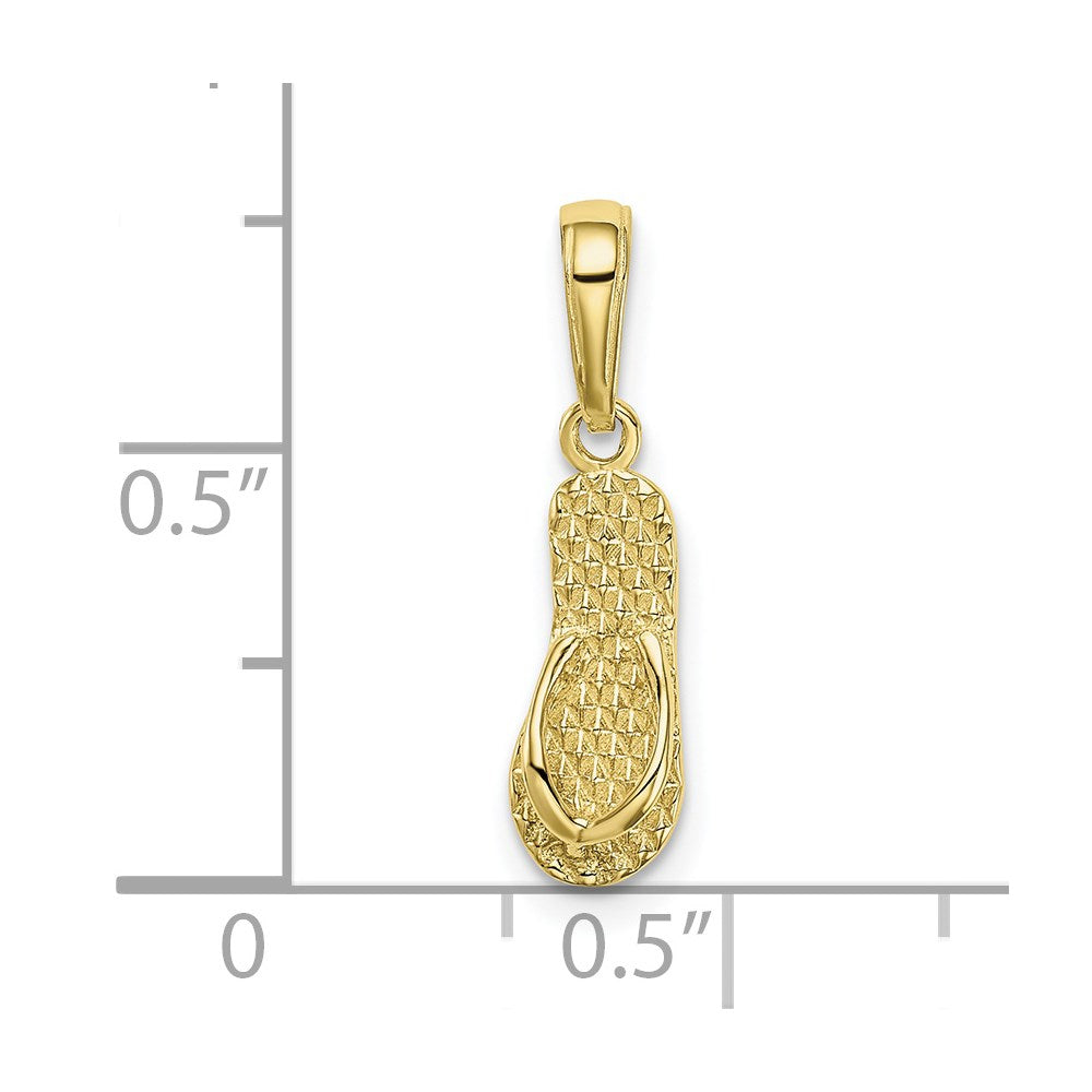 Million Charms 10K Yellow Gold Themed 3-D Hawaii Flip-Flop Pendant