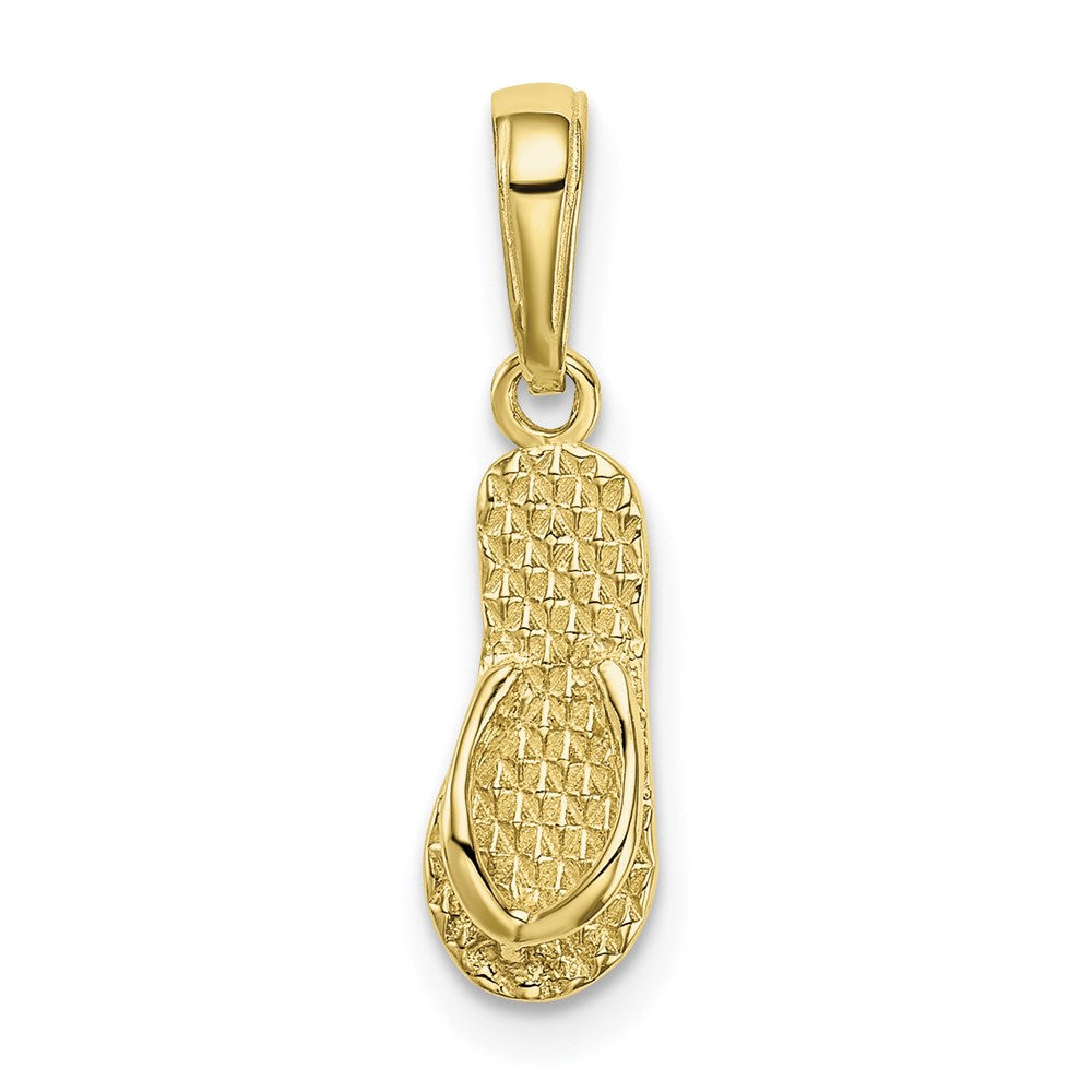 Million Charms 10K Yellow Gold Themed 3-D Hawaii Flip-Flop Pendant