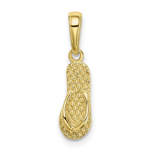 Million Charms 10K Yellow Gold Themed 3-D Hawaii Flip-Flop Pendant