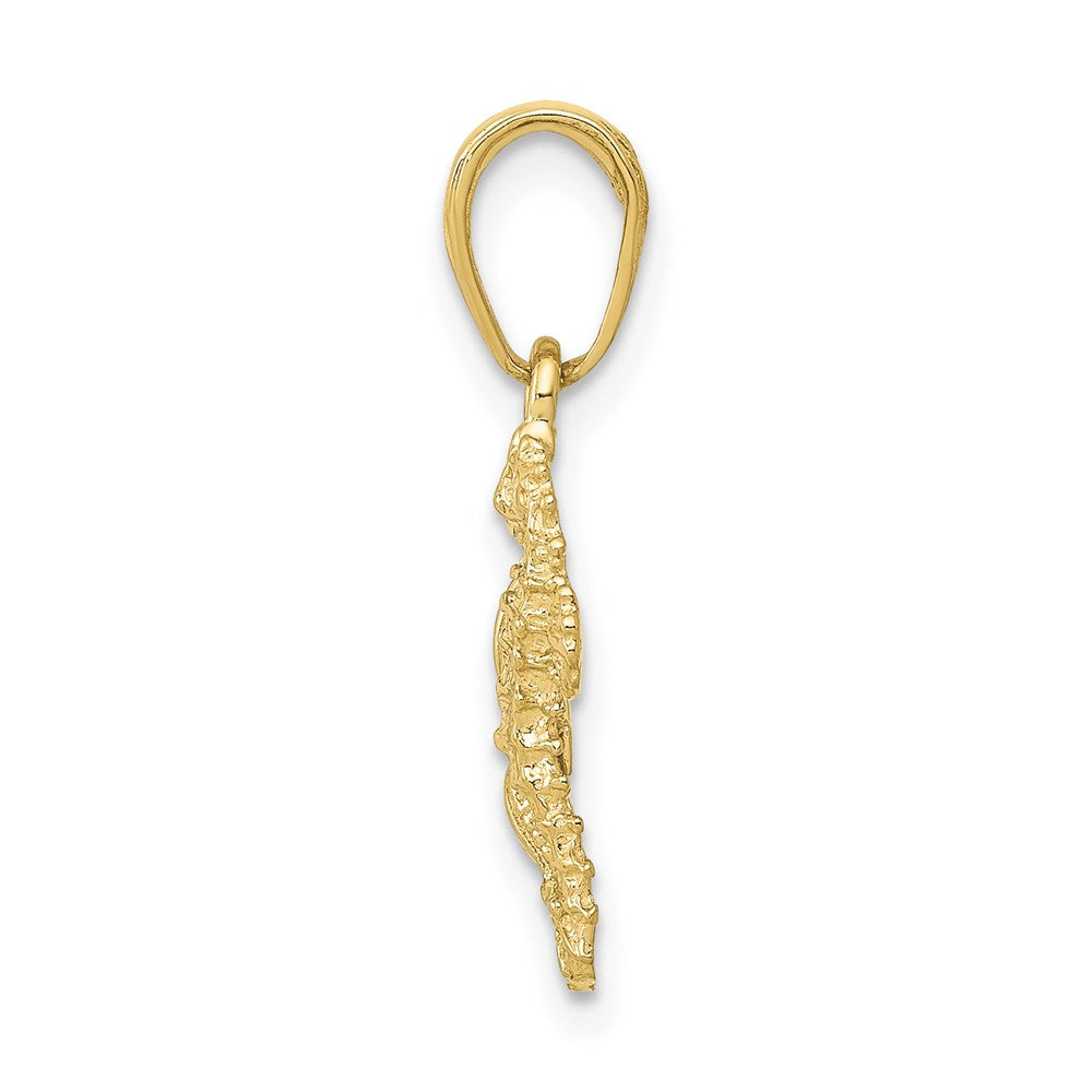 Million Charms 10K Yellow Gold Themed Nautical Seahorse & Nautical Starfish Pendant