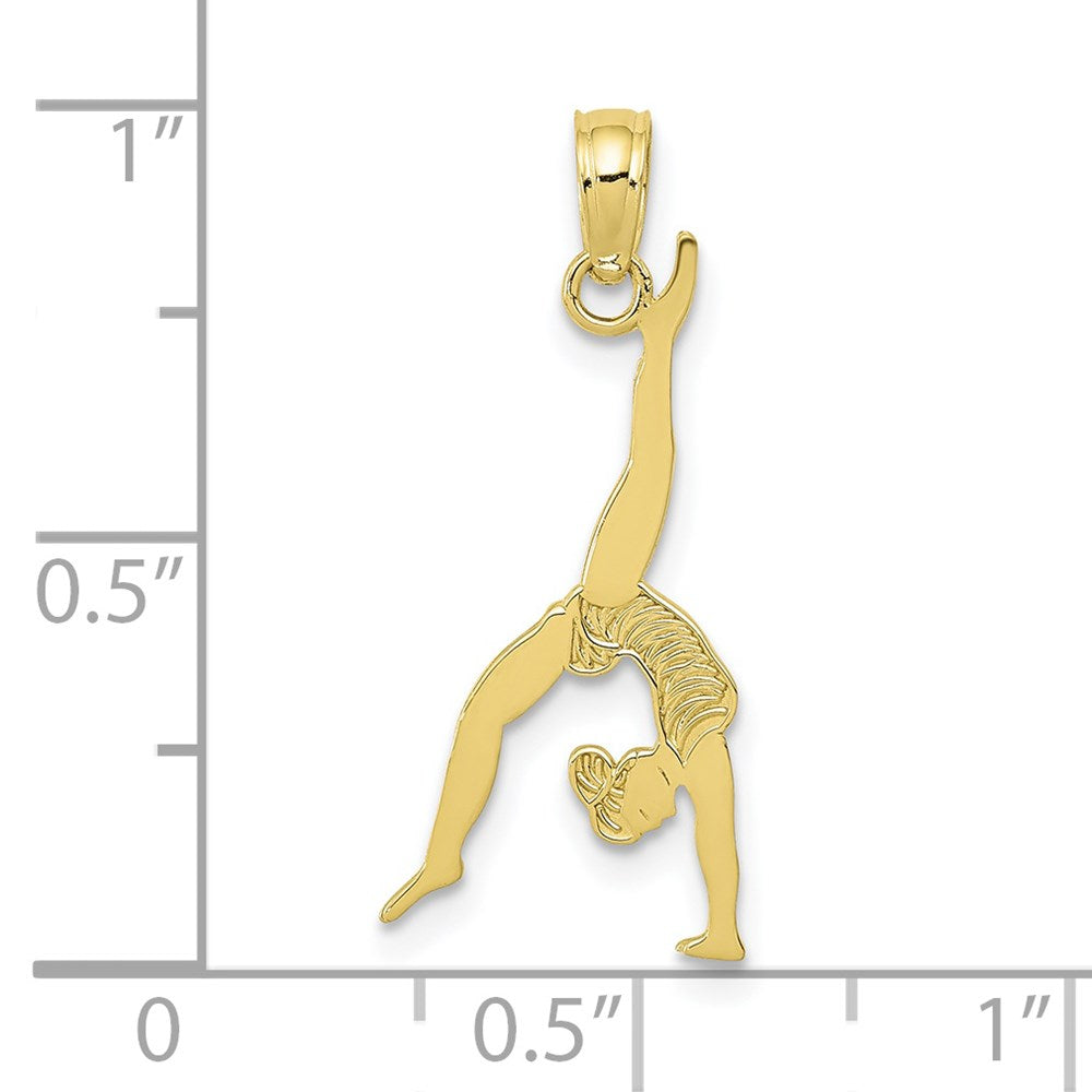 Million Charms 10K Yellow Gold Themed Solid Polished Gymnast Pendant