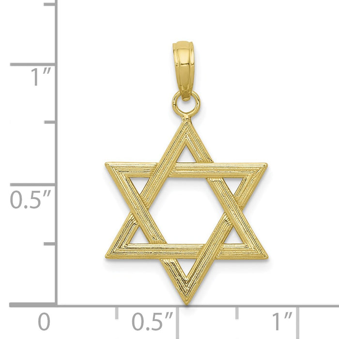 Million Charms 10K Yellow Gold Themed Polished Religious Jewish Star Of David Pendant