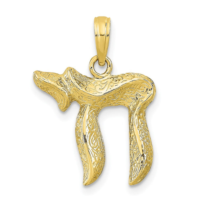 Million Charms 10K Yellow Gold Themed Chai Pendant